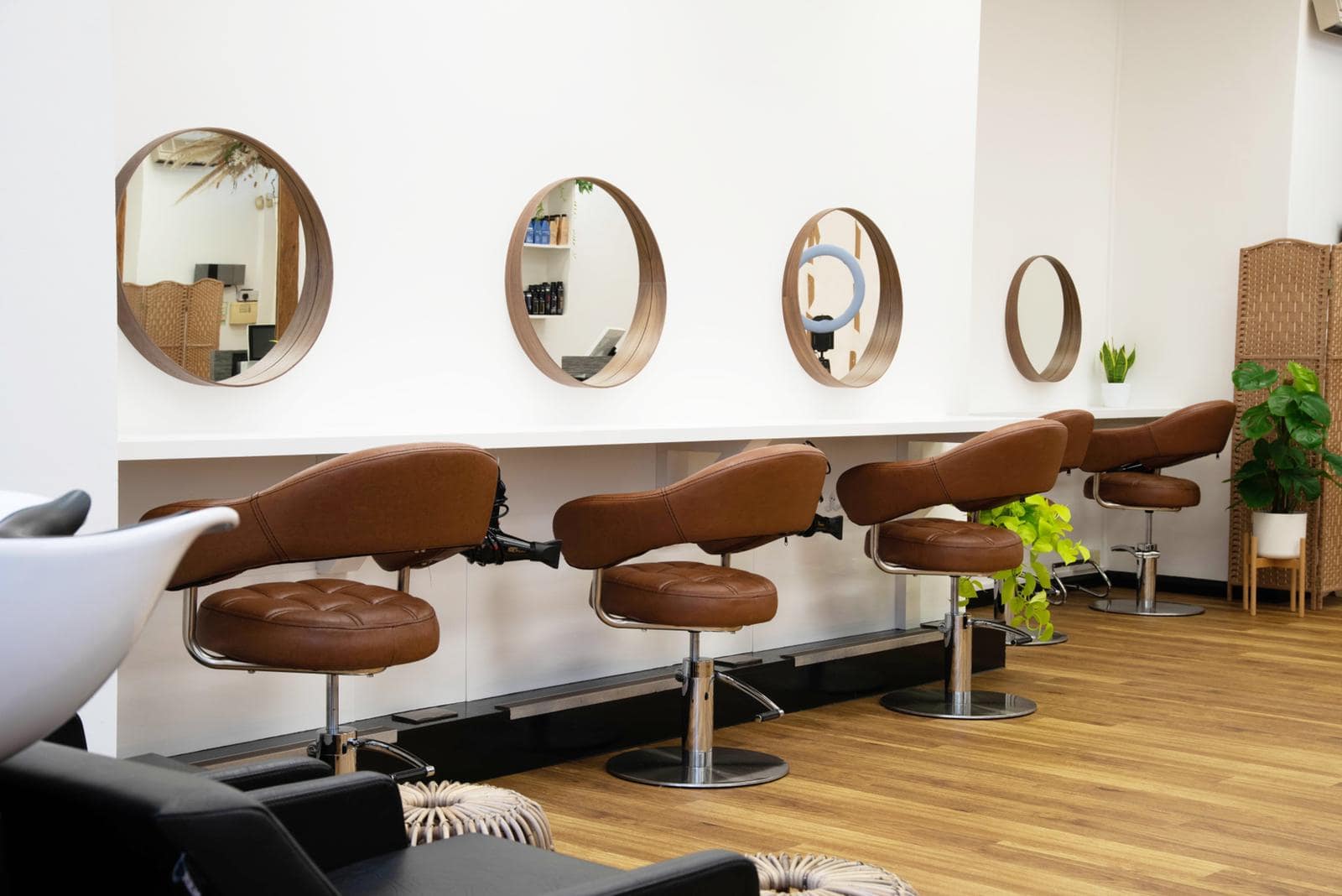The styling chairs at Therapy Hair Body Nails, Canterbury