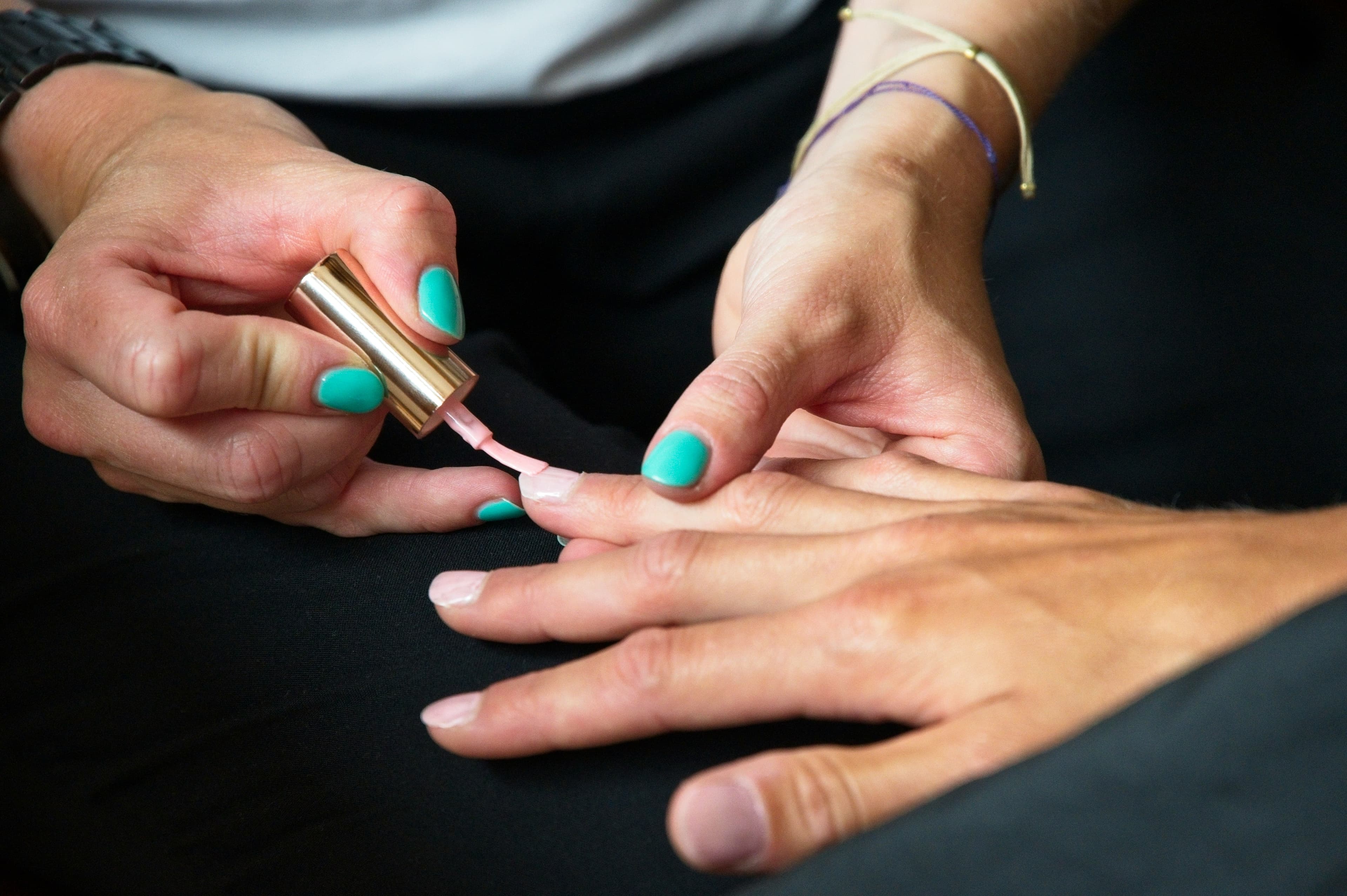 close up on a manicure